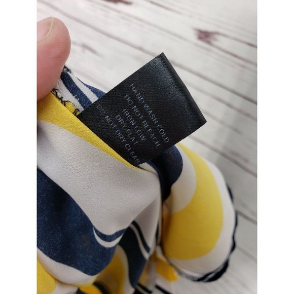 Haute Monde Striped Wide Leg Pants High Rise Trousers Yellow Black Size Small - Picture 4 of 12